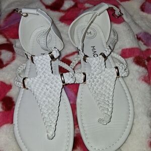 White Braided Sandals